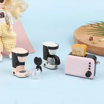 1:12 Miniatiūriniai Lėlių Kavos Virimo Aparatas Kavos Puodelio Kavos Puodą Modeliavimas Virtuvės Baldų Priedai Doll House Dekoro