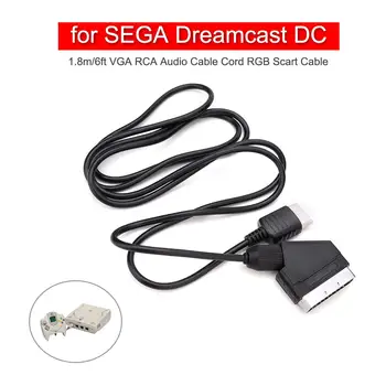 1,8 m SCART Laidas TV AV Sukelti Nekilnojamojo RGB Scart Kabelis Žaidimas Pakeiskite Kabelį SEGA Dreamcast DC