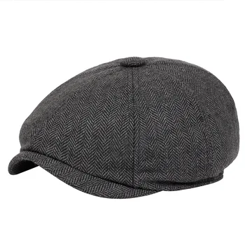 2020 m. aukštos kokybės vyriški laisvalaikio newsboy skrybėlę retro beretė skrybėlę unisex laukinių aštuoniakampis bžūp Derliaus Ivy Skrybėlės gorras Gatsby Butas Skrybėlę