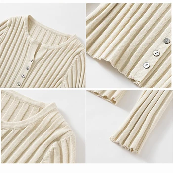 2021 Megztinis susagstomi megztiniai striukė ponios naujas moterų megztinis balta sidabrinė chaki kietas kailis v-kaklo megztinis striukės paltai outwear