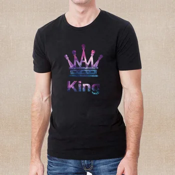 2022 Naujas Vasaros vyriški Marškinėliai Mados Karalius Print T Shirt Mens Hip-Hop Trumpas Rankovės O-kaklo Megztinis Viršūnes Mens Streetwear Viršuje Tees