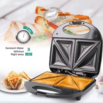 220V Buitinių Elektros Kiaušinių Sandwich Maker Dvipusis Duona Pusryčiai Grilis Mašina tefloninė Kepimo Paviršiaus Kepsnys Mašina