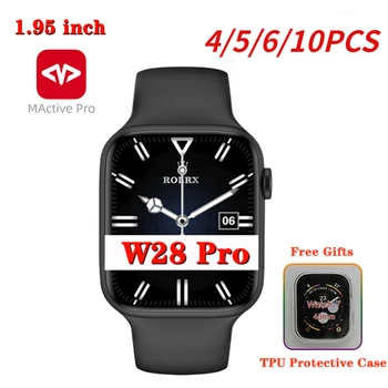 4/5/6/10VNT W28 Pro Smart Watch Free dovanos 1.95 colių DIDELIS Moterys Vyrai Belaidžio įkrovimo NFC Stumti Pranešimą Didmeninė Smart Žiūrėti