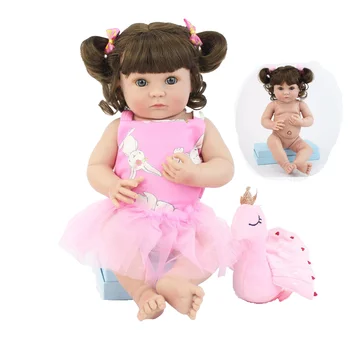 40cm viso Kūno Minkšto Silikono Vinilo Reborn Baby Doll Žaislas 15inch Princess Mini Mergina Kūdikių Lėlės Gimtadienio Dovana Žaisti Namuose Maudytis Žaislas