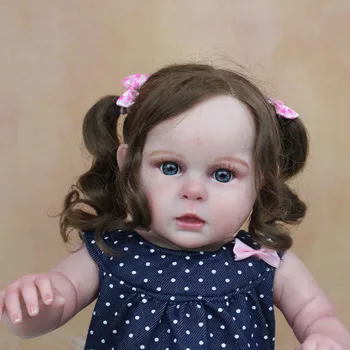50 CM 3D-Dažų Odos Minkštas Silikoninis Atgimsta Mergina Baby Doll Žaislas Kaip tikra, 20 Colių, Audinio, Organo Ilgi Plaukai Princesė ubierz Boneca