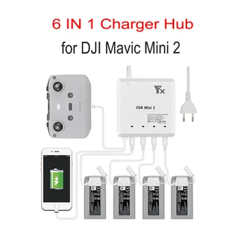 6 in 1 Baterijos Įkroviklio DJI Mavic Mini 2/SE Drone Baterijos Įkrovimo Hub Greitai Smart Baterijų Kroviklis su USB Prievadas