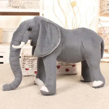 80cm Puikus Gana Stovi dramblys gry gyva Imituojant Gyvūnų iškamšų modelis gali važiuoti Vaikas mount Pliušinis lėlės Vaikams, žaislų, dovanų