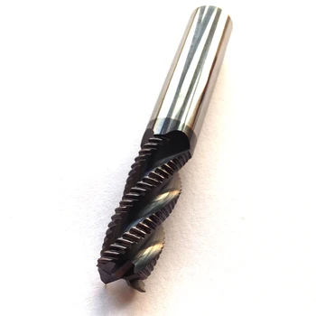 8mm Roughing Pabaigos Mills 3Flutes Spiralės Kelvedžio Bitai Frezavimo CNC Cutter Įrankiai Volframo Karbido Endmill HRC55 D8*20*D8*60