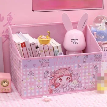 Animacinis žaislas Žvaigždžių Anime Pink Moon Rožinė Mielas Kosmetikos Krepšys Organizatorius Darbalaukio, Sulankstomas Knygos Žaislų Saugojimo Bylos