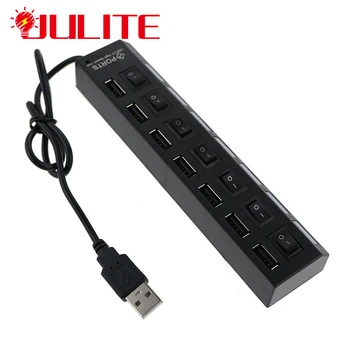 Aukštos Kokybės 7 USB Lizdai Mažas Splitter Jungiklis Ir Pin Šviesos Iki Blokų Rinkinys