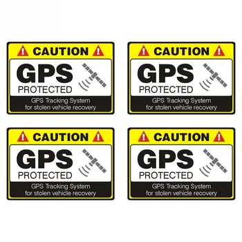 Automobilių Lipdukas DasDecal 4X Atsargiai GPS Vandeniui PVC Lipdukas Apsaugoti Nešiojamas Sunkvežimių, Motociklų, Auto Dalys, Apdailos, 12cm * 8cm