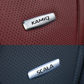 Automobilių Sėdynių atramos galvai Lipdukas Paieška Emblemos Metalo Skoda Fabia Kamiq Karoq Kodiaq GT Octavia Greitai Scala Puikus VRS priedai