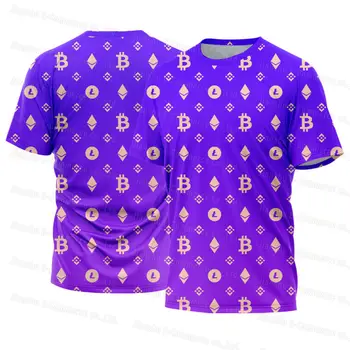 Bitcoin T-Shirt Ethereum Vyrams trumpomis Rankovėmis Kriptografijos Krepšinio Marškinėliai Atsitiktinis Palaidų Sporto Top Dovana Drabužių Porų Dėvėti 3D Spausdinti