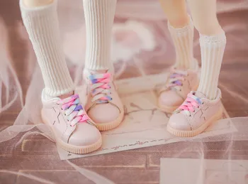 BJD doll batai tinka į 1/4 1/6 dydis Universalus plokščių sneaker Vaivorykštė batų lėlės priedai