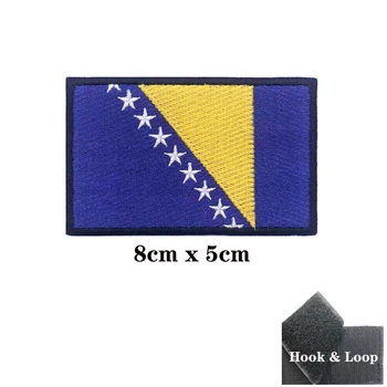 Bosnijos ir Hercegovinos vėliava Pleistrai Raištį Išsiuvinėti Pleistras Hook & Loop Geležies Siuvinėjimo Velcros Ženklelis Karinės Juostele