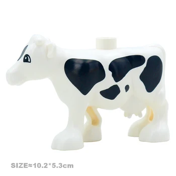 Didelis Blokai Mielas Gyvūnų Reikmenys, Karvė, Arklys, Avis Modelis Suderinamas plytų Ūkio Surinkti Švietimo Žaislai Vaikams