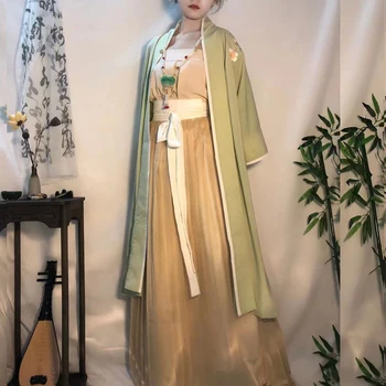 Elegantiškos Kinų Stiliaus Siuvinėjimų Keturi Gabalas Komplektai Rinkinys Moterims Žalia Suspender Suknelės Nustato Dienos