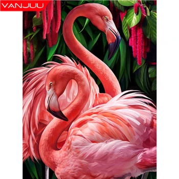 Flamingo 5D Diamond Tapybos Flamingo Visiškai Gręžimo Diamond Mozaikos Gyvūnų Diamond Siuvinėjimo Rinkiniai 