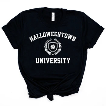 Halloweentown Universiteto T-Shirt Juokinga Rudenį Marškinėliai Moliūgų Prieskonių Marškinėliai Derliaus Negabaritinių Marškinėliai Estetinės Harajuku Viršūnės