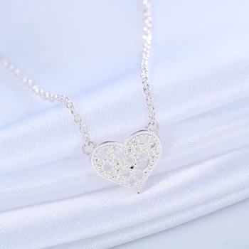 Kinitial Tiny Širdies Kristalų Pakabučiai, Karoliai Moterų Choker Puikus Širdies Geometrinis Ilgos Grandinės Karoliai Pareiškimą Bijoux