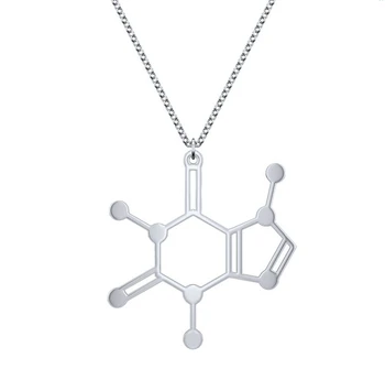 Kofeino Molekulės pakabukas moterų Mokslo choker grandinės Biologijos Papuošalai Molekulės Karoliai dovana