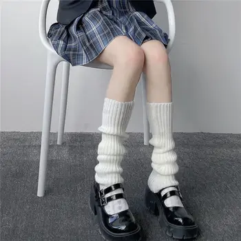 Moterų dryžuotas Kojų Šildytuvus Goth Lolita Vertus Šilčiau Mados Y2k Kojinės Antblauzdžiai Japonijos Mezgimo Kojinės Kojų Padengti Cosplay Priedai