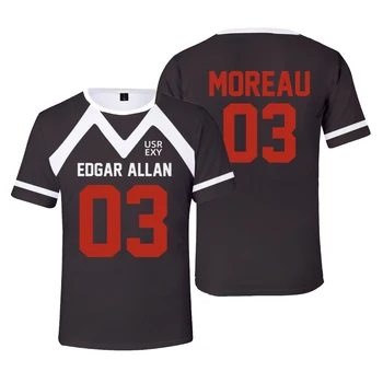 Naujas Foxhole Teismas Edgar Allan Varnas Lacrosse Jersey Cosplay MORIYAMA KNOX T-shirt 3D Vyrų/Moterų Drabužiai Vaikams Viršūnės