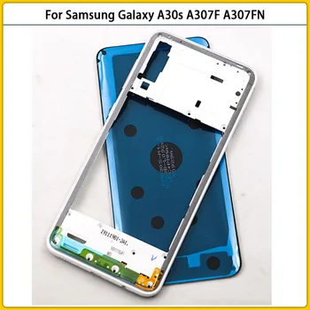 Naujas Samsung Galaxy A30s A307 A307F A307FN A307G Plastiko Rėmo Viduryje Bezel Baterija, galinis Dangtelis Galinių Durų Būsto Atveju Pakeisti