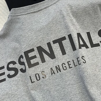 Negabaritinių Vyrų Essentials Marškinėliai trumpomis Rankovėmis Marškinėliai Moterims, Atspindintis Laiško Hip-Hop Top Prarasti Unisex Streetwear