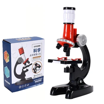 Nešiojamų Profesionalūs Biologiniai Trinokulinis Mikroskopai Rinkinys 1200X Lab Vaikų Microscopio Su LED Šviesos Vaikams Mokslas