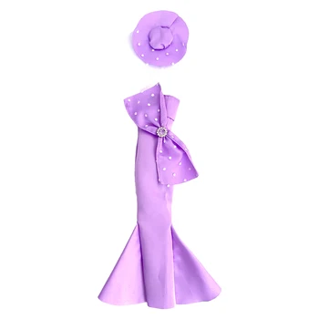 NK 1 Vnt Princesė Violetinis Sijonas + Skrybėlė 1/6 FR Lėlės Aprangą Vestuvių Suknelė Šalis Drabužius Barbie Lėlės Reikmenys, Žaislai