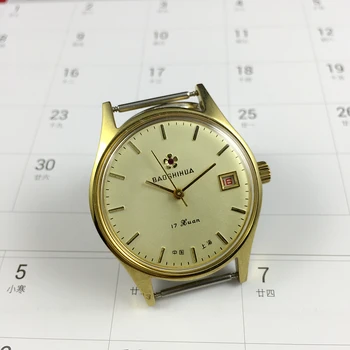 Perlas Gėlių Prekės Geltonas Apvalkalas Geltonas Veidas Vieno Kalendoriaus Rankinis Mechaninis laikrodis Diametras 37mm Siųsti Dirželis