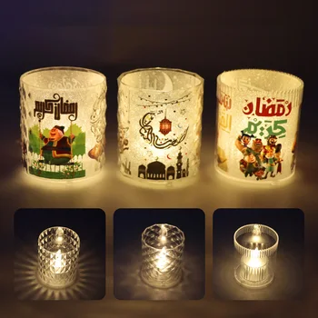 Ramadanas Kareem Led Žvakių Šviesos Eid Mubarakas Dekoracija Namuose Islamo Musulmonų Partija Pasisako Tiekimo Eid Al-Fitr Papuošalai Žibintų