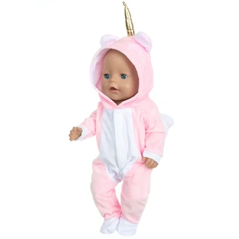 Rožinės spalvos Šiltas Kombinezonas Lėlės Drabužiai Tinka 43cm, gimusių kūdikių Lėlės drabužiai atgimsta Lėlės Priedai