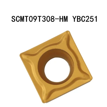 SCMT09T304 SCMT09T308 SCMT120408 SCMT120412 HM YBC251 YBC252 karbido ašmenys originalus CNC staklės, tekinimo įrankis metalo įrankis