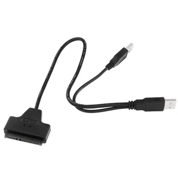 USB 2.0 iki 2.5 colių 22Pin 7+15 ATA SATA 2.0 HDD/SSD Adapteris Keitiklis Kabelis