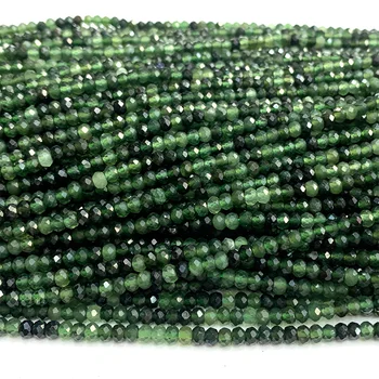 Veemake Kanada Dark Green Jade Aspektų Mažosios Rondelle Karoliukai Papuošalai Priėmimo Natūralaus Krištolo Akmenys 