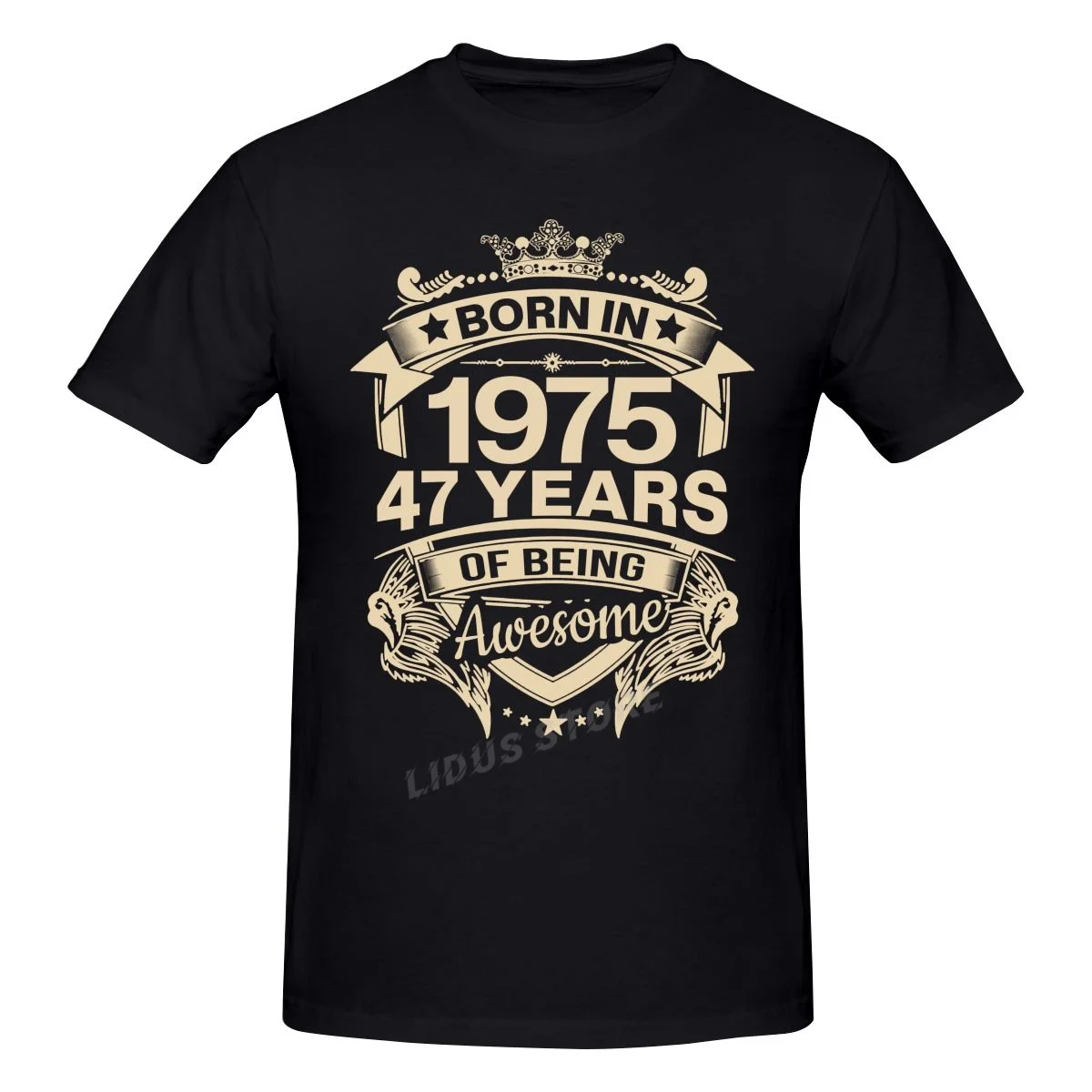 Gimė 1975 47 Metų 47-osios Gimtadienio Dovana marškinėliai Harajuku Streetwear marškinėliai Medvilnė, Grafika Marškinėlius Markių Tee Viršūnės Nuotrauka 0