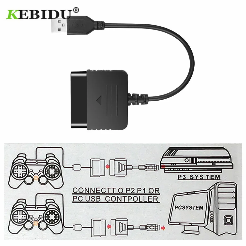 KEBIDU Didmeninė USB Žaidimų Valdiklis Adapteris Keitiklis be Vairuotojo Sony PS1 PS2 Play Station 2 Joypad GamePad prie PC, PS3 Nuotrauka 0