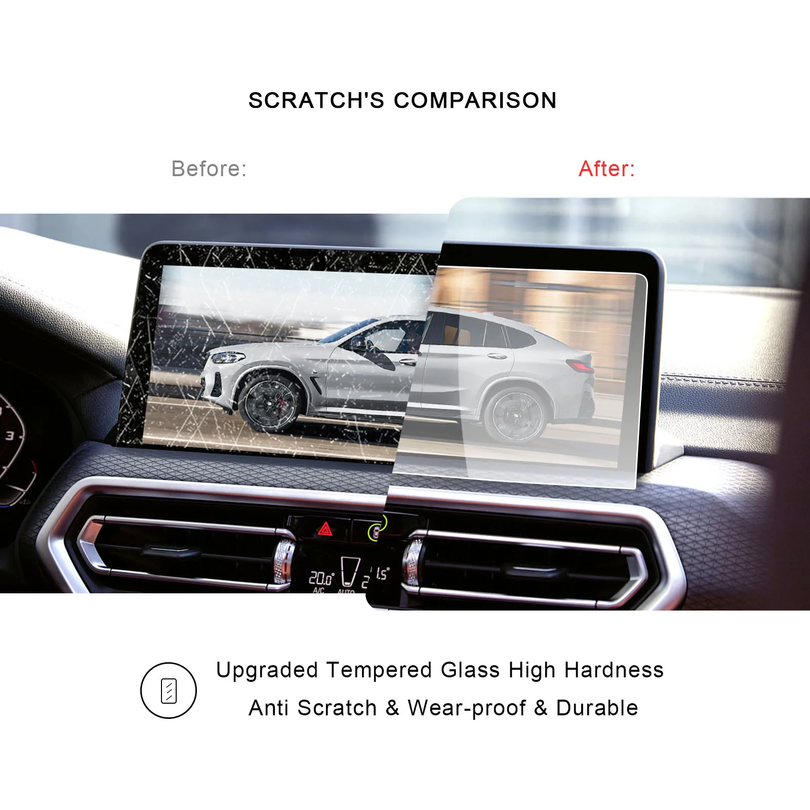 RUIYA Automobilių Screen Protector For X3 G01 X4 G02 12.3 Colių 2022 Navigacijos Touch Centro Ekranas Auto Interjero X3 G01 Priedai Nuotrauka 5