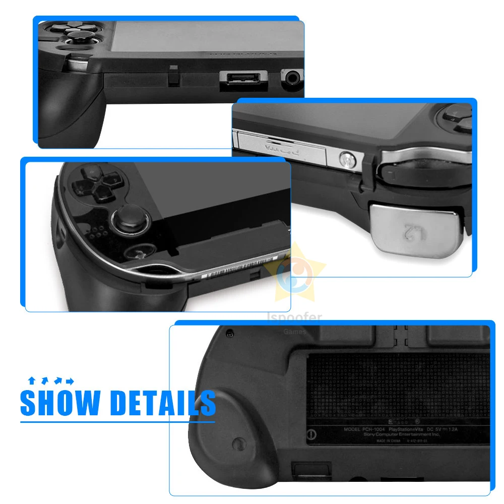 Sony PS VITA 1000 Gamepad Valdytojas Kreiptuką Shell Atveju Pakeitimas rankenos Joypad Stendas su L2 R2 Sukelti Mygtukai Nuotrauka 1