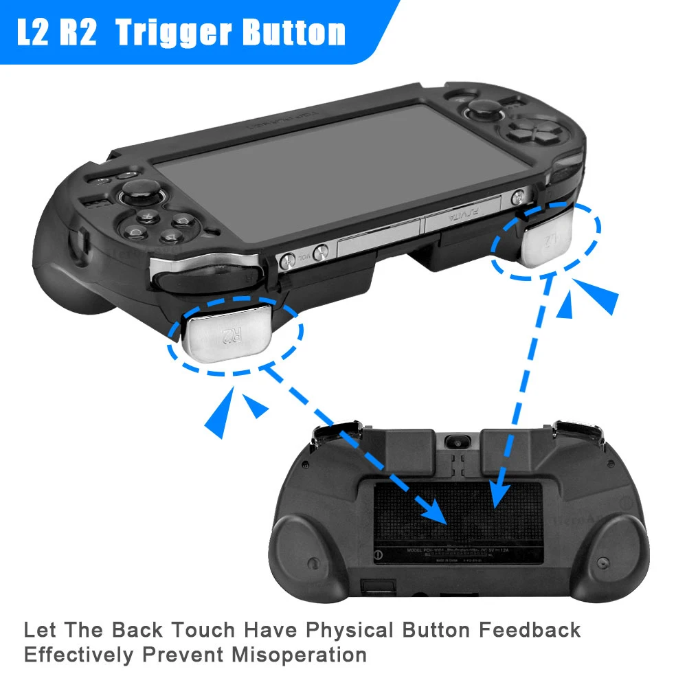 Sony PS VITA 1000 Gamepad Valdytojas Kreiptuką Shell Atveju Pakeitimas rankenos Joypad Stendas su L2 R2 Sukelti Mygtukai Nuotrauka 4