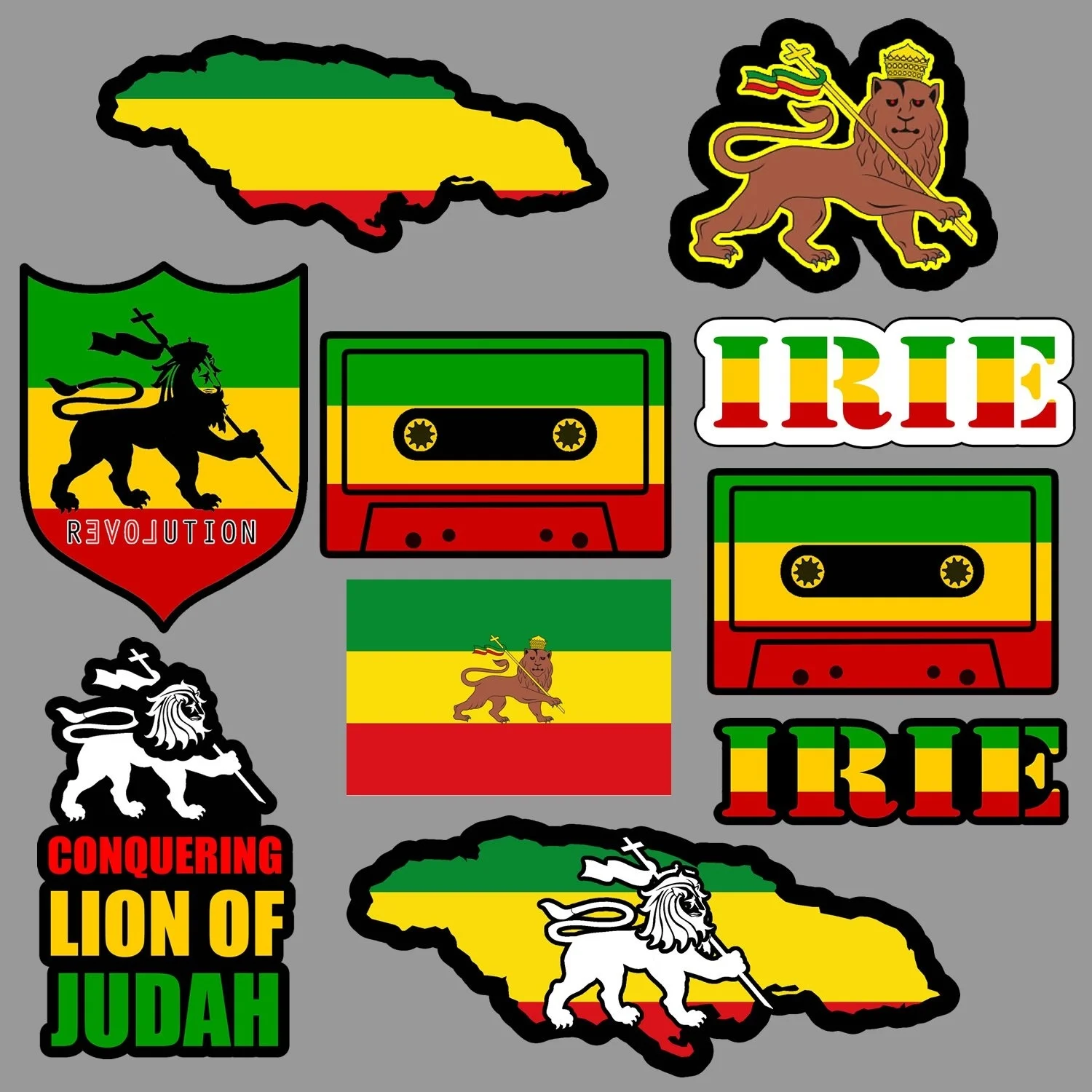 Už Liūtas iš Judo Lipdukas, Decal Pack/Daug Rasta Rastafari Jamaikos Reggae 420 Skate Nuotrauka 0