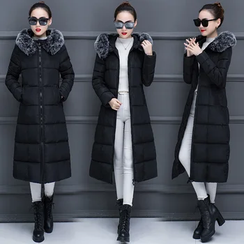 Žiemos drabužių korėjos versija, nauji ilgi moteriški didelių palaidų sutirštės žemyn moterims