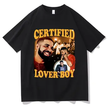Sertifikuota Lover Boy Albumas Negabaritinių Grafinis Spausdinti Marškinėlius Hip-Hop Reperis Drake BBL Berniukų T Shirt Mens Mados Prarasti Medvilnės Tees