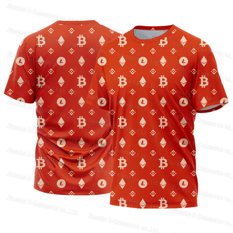 Bitcoin T-Shirt Ethereum Vyrams trumpomis Rankovėmis Kriptografijos Krepšinio Marškinėliai Atsitiktinis Palaidų Sporto Top Dovana Drabužių Porų Dėvėti 3D Spausdinti Nuotrauka 1