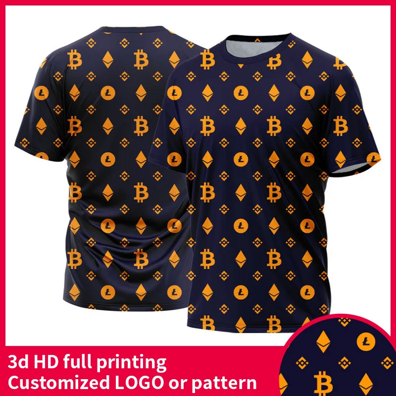 Bitcoin T-Shirt Ethereum Vyrams trumpomis Rankovėmis Kriptografijos Krepšinio Marškinėliai Atsitiktinis Palaidų Sporto Top Dovana Drabužių Porų Dėvėti 3D Spausdinti Nuotrauka 3